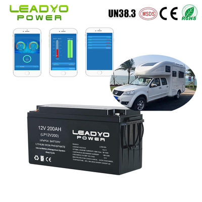 Akumulator litowo-jonowy RV IP66 12 V 200 Ah LiFePO4 Akumulatory głębokiego cyklu z inteligentną aplikacją