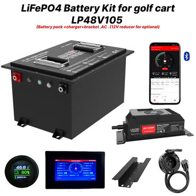 kupować 48V 105Ah 51.2V LiFePO4 Golf Cart Battery Kit, 250A BMS, 4000+ Cycles Lithium Battery, Max 12.8kW mocy produkcja internetowa