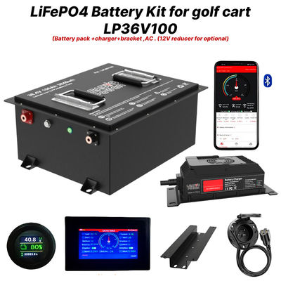 Zestaw do konwersji baterii litowego wózka golfowego 36 V 100 Ah 200 Amp 36,8 V Bluetooth LiFePO4