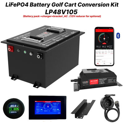 48V 105Ah 51.2V2 250Amp LiFePO4 Golf Cart Battery Conversion Kit, 5 lat gwarancji
