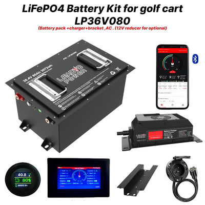 36 V 80 Ah 150 Amp (36,8 V) Zestaw do konwersji akumulatora litowego Bluetooth LiFePO4 do wózka golfowego