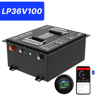 Dobra cena 36V 100Ah 200Amp 36.8V Bluetooth LiFePO4 Lithium Golf Cart Bateria z okrągłym LCD, 5 lat gwarancji w Internecie