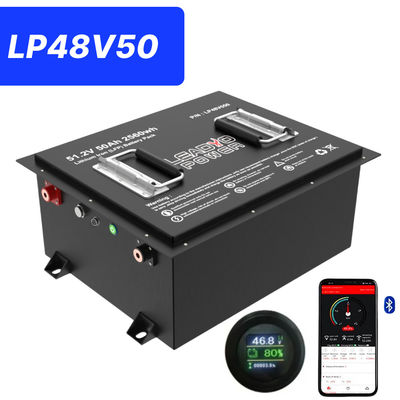 Dobra cena 48V 50Ah 51.2V2 150Amp LiFePO4 Akumulator koszyka golfowego z wyświetlaczem LCD i Bluetooth w Internecie